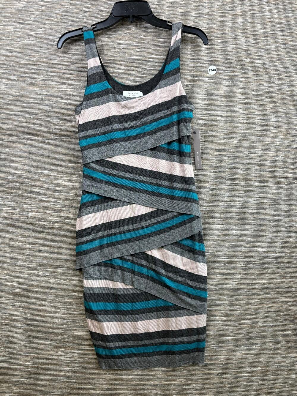 Bailey 44 Anthropologie Dress Women Small Striped Asymmetric Bodycon Knee Length